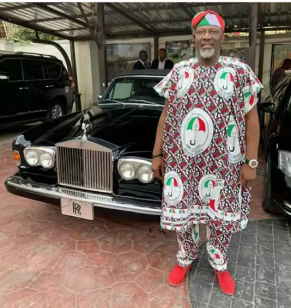 Senator Dino Melaye Rocks PDP Agbada As He Poses With His Cars (Photo)